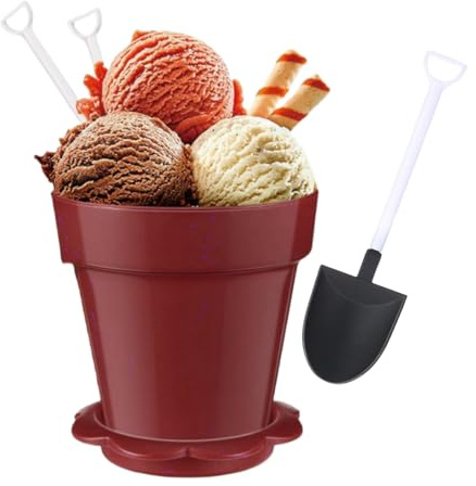 30 Set Plastic Dessert Cups with Shovel Spoons,Flowerpot Cake Desserts Cups