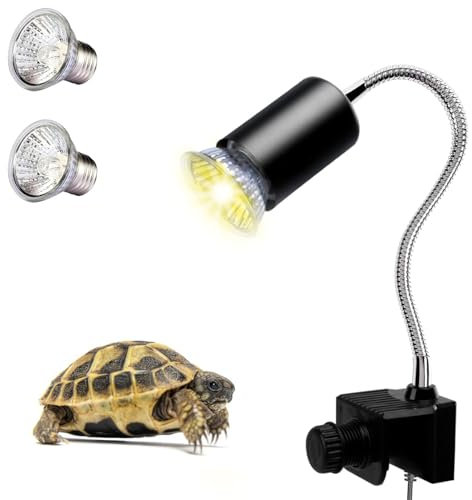 Pangutiandi Terrarium Heat Lamp Basking Lamp with UVA UVB 25W+50W Light Bulb for Turtle, Lizard, Snake, Succulents, FrogRutin Chicken, Chameleon (Single Lamp)
