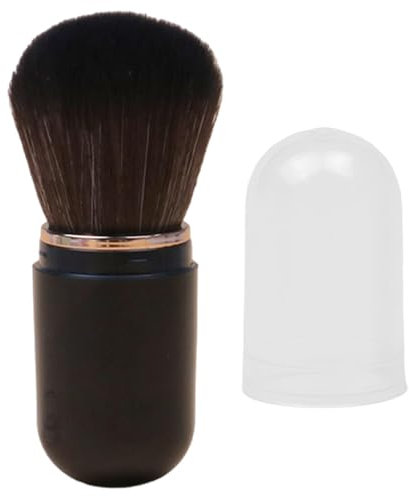 Pespa Per Trucco Retrattile - Pennello Da Viaggio In Polvere | Pennello Per Viso Portatile Con Coperchio | Pennello In Polvere Compatto | Rivegno A Polvere Retrattile Per Fondazione, Blush, Bronzer E