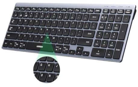 VmugDVoqb Wireless Keyboard 99 2.4G Dual Mode USB C Rechargeable 500mAh Scissor Structure Ergonomic Compatible With Laptop PC(English US)