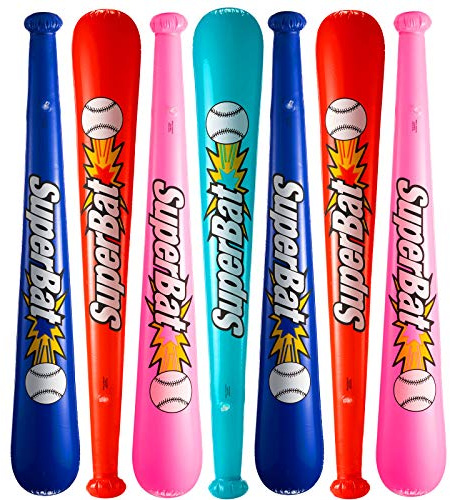 Bedwina Inflatable Baseball Bats in Bulk - (Pack of 12) - Giant 42 Inch Baseball Party Favors for Kids, Sports Theme Toy Party Supplies and Birthday Party Decorations