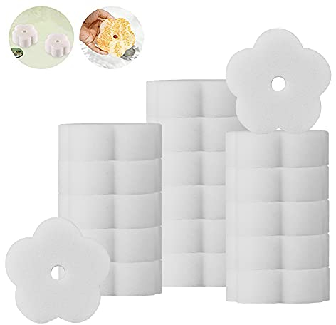 ACHANFLY 18pcs Hot Tub Foam Scum Remover Accessories Scumbug Cleaning Sponge Flower Shaped Oil Absorbing Sponge Filter for Spa Accessory Pool Kitchen Bathroom
