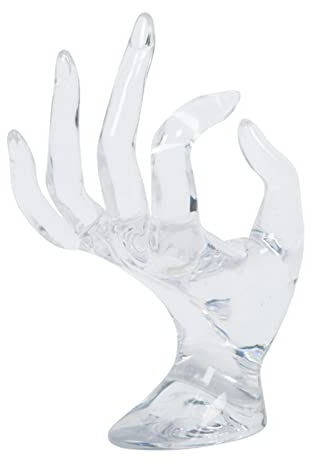 Hoshisea Support Bague à main Porte-Bijoux, Main Porte Bijoux Bagues Élégant, Support Boucles Oreilles Main OK, pour le Stockage Bagues, Boucles Oreilles, Bracelets, Colliers (Transparent