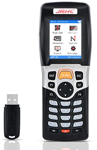 JRHC 1D Barcode Scanner Inventarscanner und Sammler, kabelloser 2.4G Barcode-Scanner zum Scannen von Sammlung und Inventar mit 2.2 Zoll LCD Bildschirm