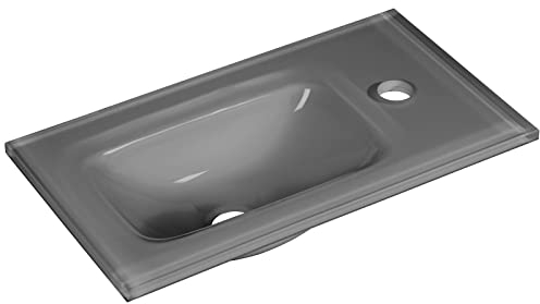 FACKELMANN Gäste WC Waschbecken 45 cm aus Glas klein grau Handwaschbecken