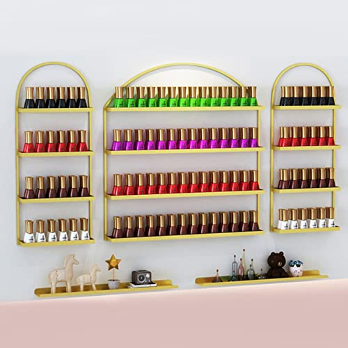 ANSNOW Estante para Esmalte de Uñas, Organizador de Estante Montado en la Pared, Soporte de Almacenamiento, Repisas Flotantes de Metal para Aceites Esenciales, Perfumes, Botellas de Maquillaje, Tien