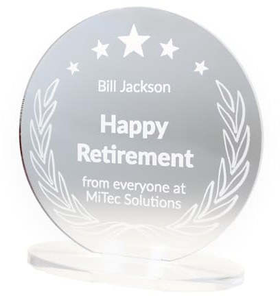 1 Personalised Customised Circular Acrylic Trophy Plaque Ornament Award Sports Club Work School Acrylic Stand Holder 100mm Primary Teaching Services