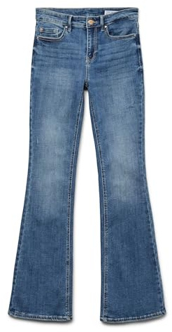 VERO MODA Jean Flared VMFLASH Taille Moyenne Flared Fit Jeans Medium Blue Denim M 30 Medium Blue Denim M / L30