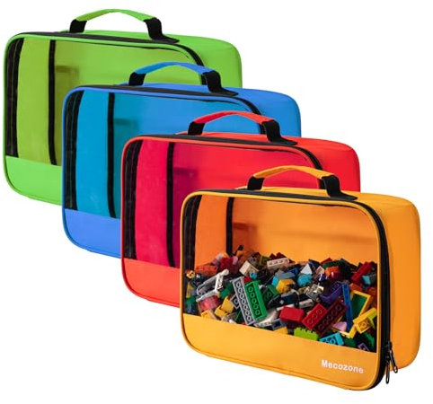 4 PCS Toys Storage Bag, Classic Bricks Building Set Storage Bag, Travel Case for Building Toys, Puzzles