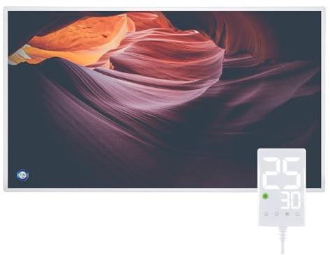 Hocosyme Pannello Radiante Infrarossi 800W, Temperatura Massima può Taggiungere i 120 Gradi Celsius Entro 3 Minuti - con Termostato Touch - Erosione del Vento