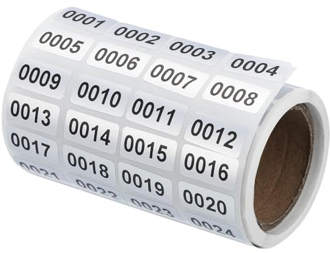 sourcing map Consecutive Number Stickers, 0001-2000 Inventory Label Numbers Self Adhesive Waterproof Labels Tags for Storage Organizing Moving Box Labeling Business Supplies, Silver