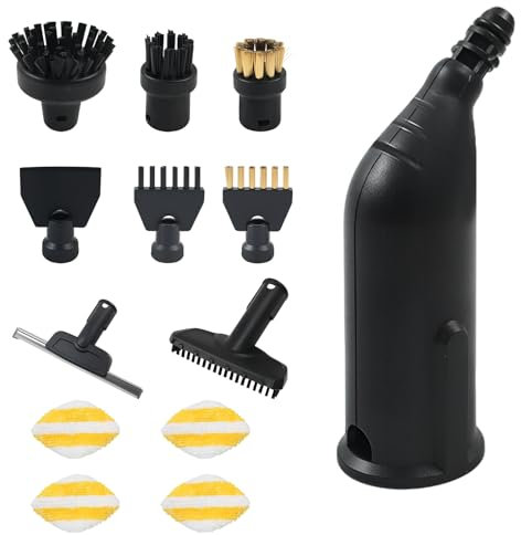 Gemsaya 13 Stück Zubehör für Kärcher Dampfreiniger Easyfix SC1 SC2 SC3 SC4 SC5, inkl Reinigungsbürste, Fugenbürsten, Rundbürste, Düse, Mikrofaser-Tücher, Schaber, Zubehör für Kärcher Dampfreiniger