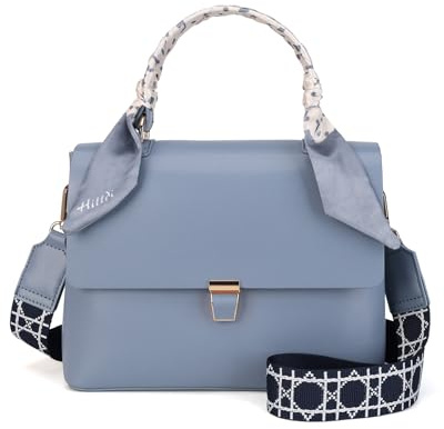 Gladdon Women Small Crossbody Bag Designer Satchel Handbags with Wide Strap Blue