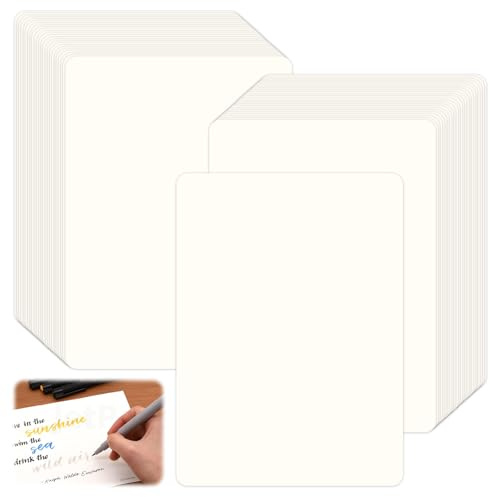 100 Pezzi Biglietti Cartoncini Bianchi A6, 11 x 15 CM Cartoline Vuote Bianche, Duplice Lato Carta di Messaggio Vuoto, Cartoline Bianche Carta Vuota Cartoncino per Fai da te, Inviti, Biglietti Auguri