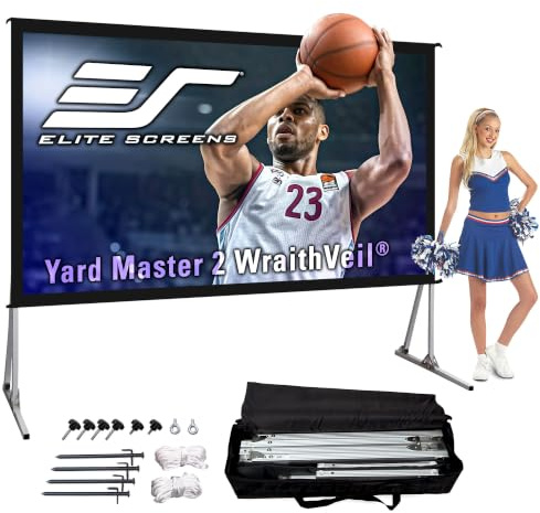 Elite Screens Yard Master 2 DUAL Projector Screen, 120-INCH 16:9, Front and Rear 4K/8K Ultra HD, Active 3D, HDR Ready Indoor and Outdoor Projection, OMS120H2-Dual |US Based Company 2-YEAR WARRANTY