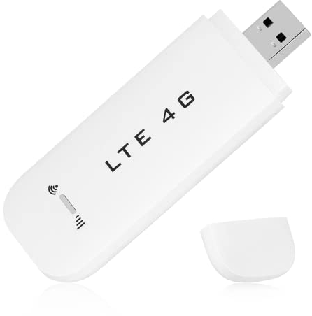 Hotspot-Blanco 4G LTE Adaptador USB, 4G LTE USB Adaptador de Red inalámbrica WiFi Hotspot Router Módem Stick(con WiFi Función)