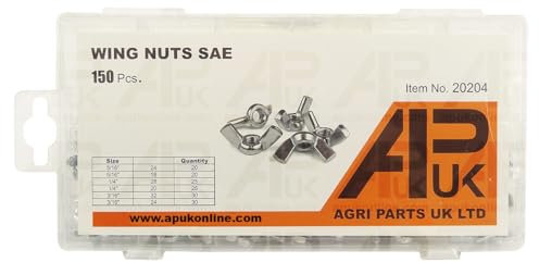 150x Assorted Imperial Wing Nuts Replacement for Bicycle Butterfly Screw Fixing Fastening