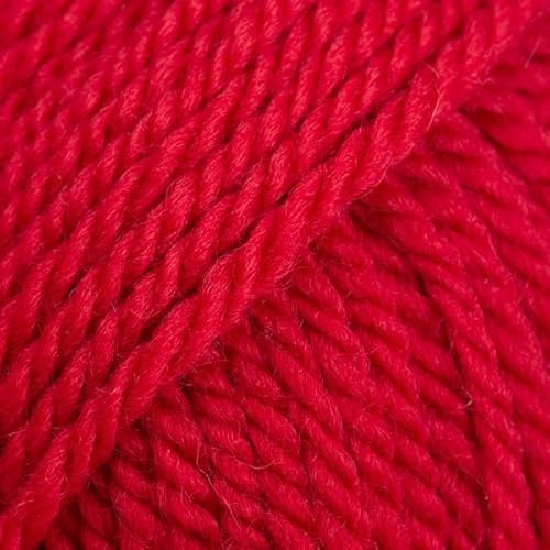 Kammgarn aus 100 % Wolle, Alaska, 4 – Medium, Aran, 450 g Knäuel – 77 Yards 10 Rot