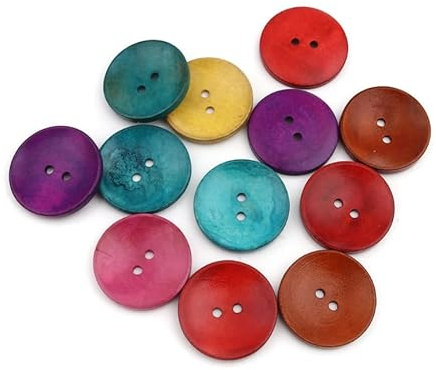 Kanighton Lot de 20 Boutons en Bois de qualité supérieure Multicolore 30 mm