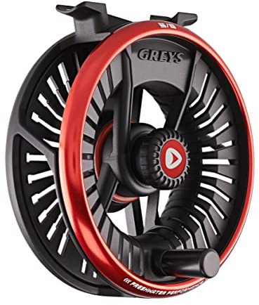 Greys Tail Fliegenrolle | Large Arbor Fliegenrolle mit schnellem Einzug für Süßwasser | Di-Cast Aluminium mit Carbon Disc Drag | Geschlossener Rahmen | Mit Schutztasche | 7/8