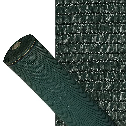 Klink Malla de ocultación | Sombra y privacidad en tu jardín | Premium | Ideal para Vallas y barandillas (1,5 x 50 Metros, Verde Oscuro)