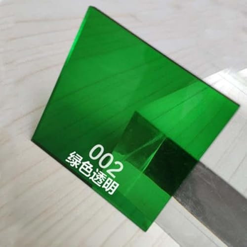 WALNUTS Quadrati Fogli Colorati in Acrilico Trasparente/lastra in/Personalizzazione lastra acrilica Trasparente a Colori (Color : Transparent Green, Size : 200x200x3mm 2Pcs