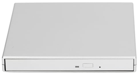 Lazmin112 Unidad de CD y DVD Externa USB 2.0 Ultradelgada, Grabadora de CD y DVD Portátil con Transmisión de Alta Velocidad, Compatible cony OS X (Silver)