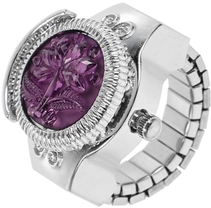 WRITWAA Fashion Ring Watch for Women Portable Quartz Finger Watch Lightweight Decorative Jewelry Accessory Compact Zinc Alloy Design