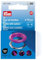 Prym 542569 542542 Ösen mit Scheiben, 11 mm, rot/silberfarbig, vearbeitbar mit dem Vario Creative Tool, pink, Ø 14 mm, 15 Anzahl