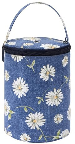 Coopay Wool Holder - Small Knitting Tote, Yarn Storage Basket, Travel Bag with Daisy Pattern