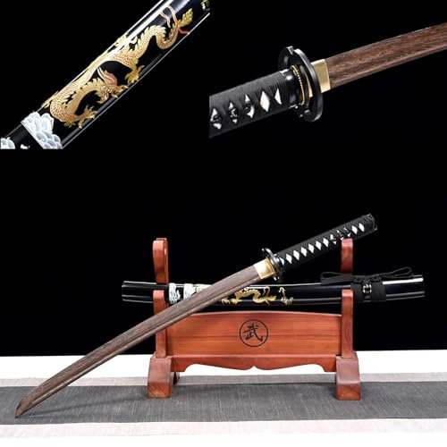Espada de madera Iaido de 30.7 in con vaina,Tachi de palisandro natural,espada samurái madera hecha a mano,entrenamiento de artes marciales Kendo,accesorios actuación samurái,cosplay anime,coleccionar