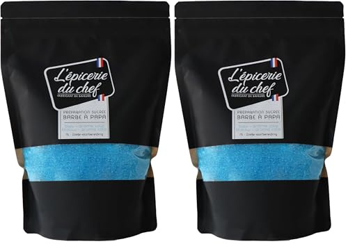 Epicerie du Chef Préparation Sucrée Bleue pour Barbe à Papa - Gout Cola - Sucre Barbe à Papa Bleu - 1,04 kg - EDC8739 (Lot de 2)