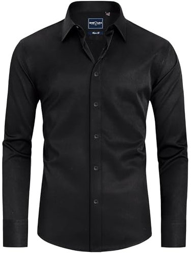 DEMEANOR Mens Dress Shirts Long Sleeve Dress Shirts for Men Slim fit Shirt Mens Casual Shirts Non-Iron Men Formal Shirts
