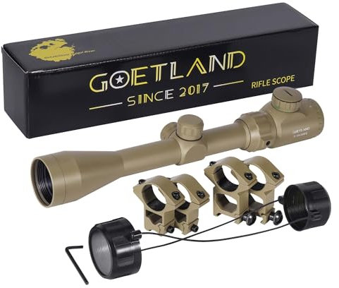 Goetland 3-9x40 EG Ottica per Carabina Aria Compressa Cannocchiale da Puntamento Pistola Rangerfinding Verde Punto Rosso Reticolo Illuminato SFP con Anelli di Montaggio