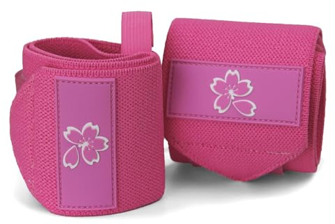 Muñequeras Deportivas Rosas - Soporte elástico Fitness de Muñeca duraderas Mujer Gimnasio Levantamiento de Pesas, musculación y Crossfit previene tendinitis