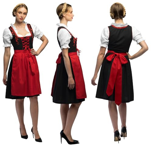 Boland – Kostym bayerin, kostym-set med Dirndl, blus och förkläde, karnevaldräkter damer för karneval och ölfest, 40–42