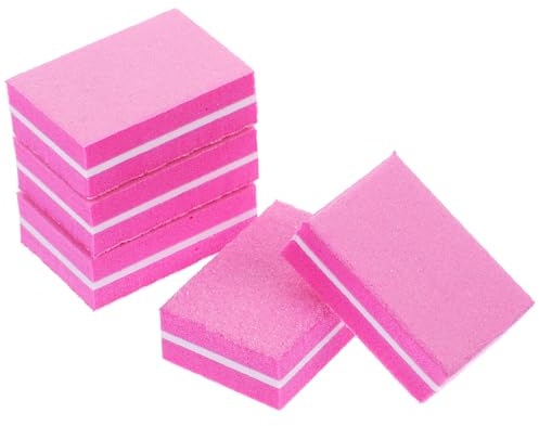 LALADEFIEE 50 piezas Unidades Bloque Uñas Doble Cara Esponja Pulidora para Manicura Pedicura Portátil Resistente Uso Casa y Salón