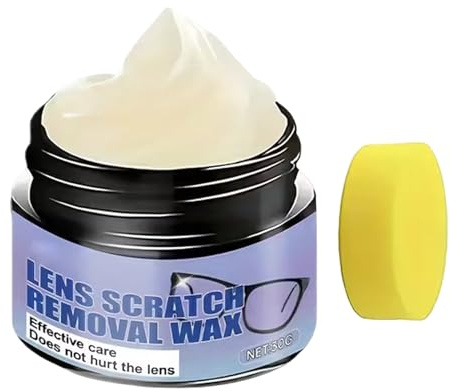 Eyeglass Lens Paste - 30g Scratch Eraser Wax, Anti-Reflective Glossy Pack with Film, Portable Cleaner Set with Layer, View Supply Style, Maintenance Aid for Vehicle, Driving, Golf