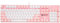 Mecool Mechanical Gaming Keyboard Wired White Backlit Keyboard Brown Switches Full Size 104 Keys US Layout-Pink and White | Gaming Keyboard | Mechanical Keyboard | RGB Keyboard | Wired Keyboard