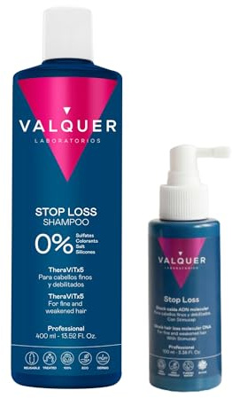 Valquer Profesional Anti-håravfall schampo + chock håravfall och molekylärt. Minska håravfall. Anti-håravfall. Sulfatfri. Stoppar håravfall - 2 enheter