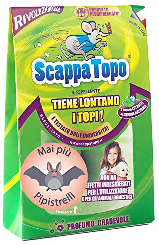 SCAPPATOPO IL BIO-REPELLENTE Pipistrelli 2 pezzi. Repellente Ecologico – Liberi dai pipistrelli in Modo Naturale - L’Unico! Allontana i pipistrelli con la forza della Natura.