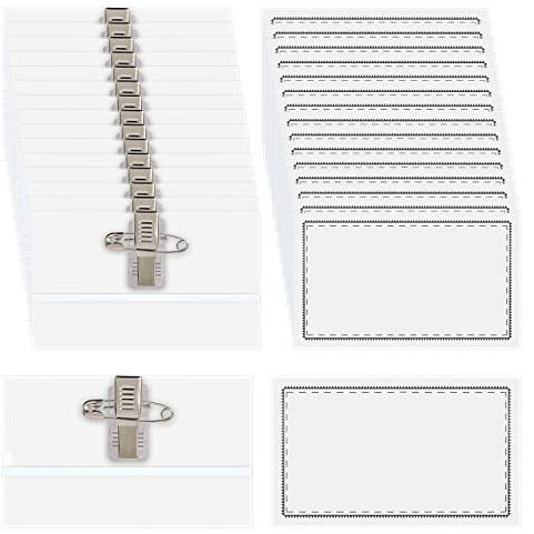 Namensschilder für Kleidung Clip 30 Stück 90 * 60mm Transparent Ausweishüllen Namensschild Name Badges für Visitenkarten Namenschilderhülle