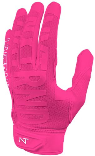 Nxtrnd G2 Gants de football – Gants récepteurs ultra collants pour hommes (rose, taille L)