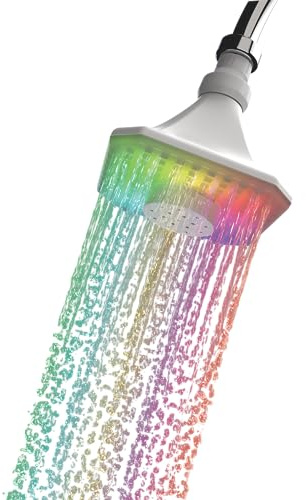 Bluetooth shower speaker waterproof with lights- color changing showerhead- shower light LED- Perfect bathroom speaker, shower light- Enjoy light up shower head with Music in The Shower