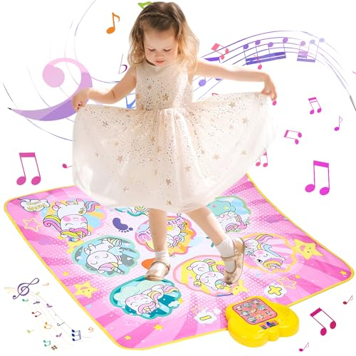 Birshe Tanzmatte für Mädchen, Tanzmatte Kinder Spielzeug Geschenke für Mädchen Alter 3 4 5 6 7 8 9 10 11 12+ Jahre, Musical Tanzmatte Spiel mit LED Anzeige, Geburtstag Weihnachten Spielzeug