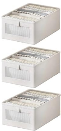 Organizador armario para ropa, de tela, 3 Piezas Cajas de Almacenamiento Plegable, Cajas Almacenaje Ropa, Cajas organizadoras, Organizador Cajones, Organizador ropa, organizador de armario, 41x28x17cm