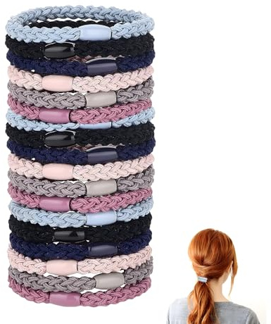 18 pcs Gomas de Pelo Elástica, Coleteros Pelo Cintas Elásticas para el pelo Elástico Gomas Sin Metal Suave Coleteros Diarios para El Pelo para Gruesas Cabello Fino Coleta de Caballo, Mezcla Multicolor