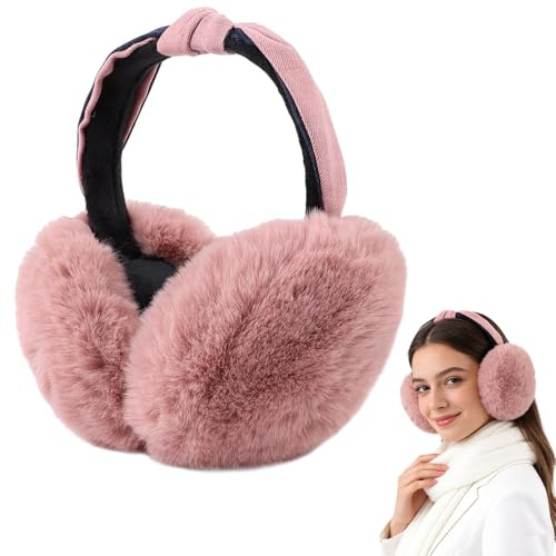 Riisoyu Cache Oreilles Femme Réglable et Pliable, Cache Oreilles en Peluche d'hiver l'équitation Confortable plus Doux Cache Oreille Fille Chauds pour Homme et Femme