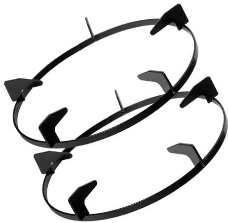 STOBAZA 2 pièces Support de Gazinière Rond Antidérapant Rack pour Cuisine Résistant Rouille Accessoire pour Brûleur et Casserole