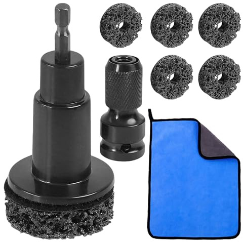 Wheel Hub Cleaning Kit, Brake Hub Resurfacing Tool with Grinding Polishing | Portable Rust Remover for Automotive Nuts Maintenance, Includes Car Wash Cloth